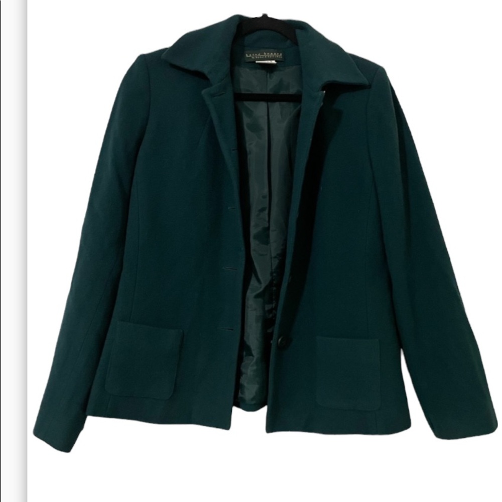 Harve Bernard by Bernard Holtzman Vintage Green Coat with original scarf Size 10 - Picture 1 of 5